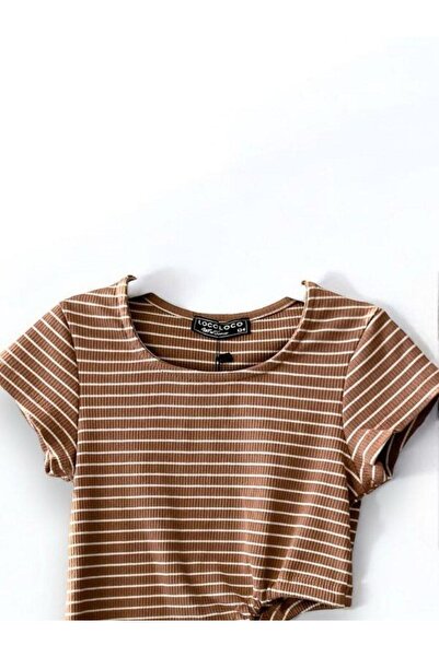 Zekids Κορίτσι - Μπλούζα Crop με ριγέ πλαϊνή σωλήνωση