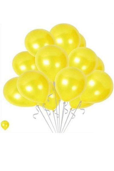 SYC GROSS Metallic Yellow Balloon Balonevi Brand 12 Inch 30 Cm 20 Pieces (WITH 17 COLOR OPTIONS)