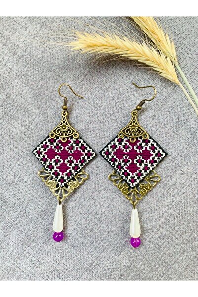 Arsita Tarz Sallantılı Tasarım El Iğne Işi Küpe 10 Cm