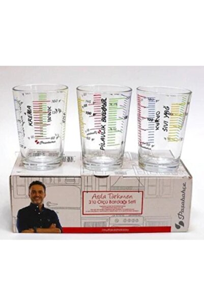 Paşabahçe Beyaz Arda Türkmen 3lü Ölçü Bardağı Seti Fma04348