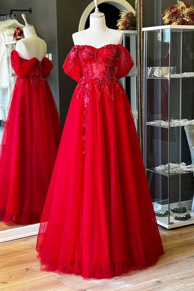 Lenta Moda Κόκκινο λουλουδάτο μοτίβο - Βραδινό φόρεμα και φόρεμα αρραβώνων με δαντέλα