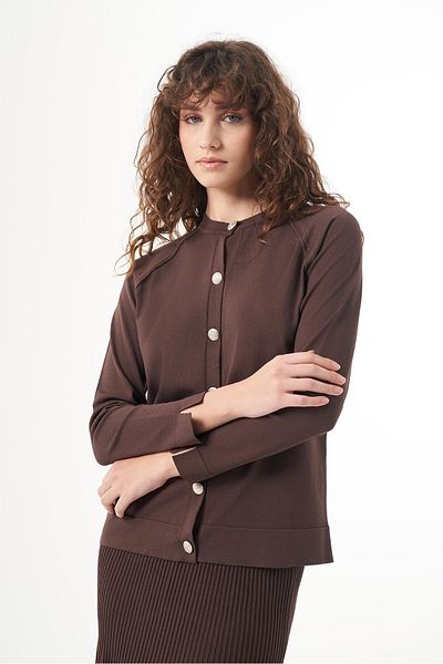 Nuss Mercerized Suit with Pleated Skirt and Raglan Sleeve