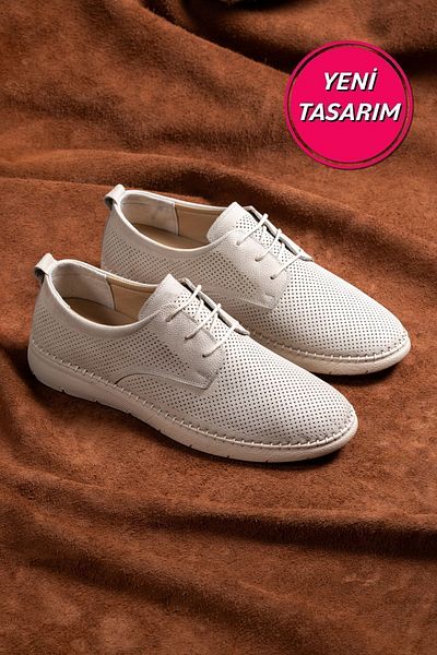 SELİN SOYLU Genuine Leather Men's Shoes - 100% Leather, Orthopedic Summer, Casual Shoes