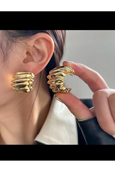 Arescollection أقراط دائرية سميكة للنساء من الفولاذ المقاوم للتشوه من سلسلة VIP