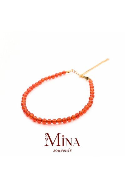 Mina Souvenir Agate Natural Stone Necklace and Bracelet Set