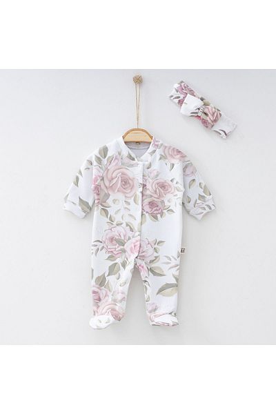 Minimus Newborn Baby Girl Jumpsuit Set Camisole Floral Camisole Jumpsuit And Headband Newborn Set