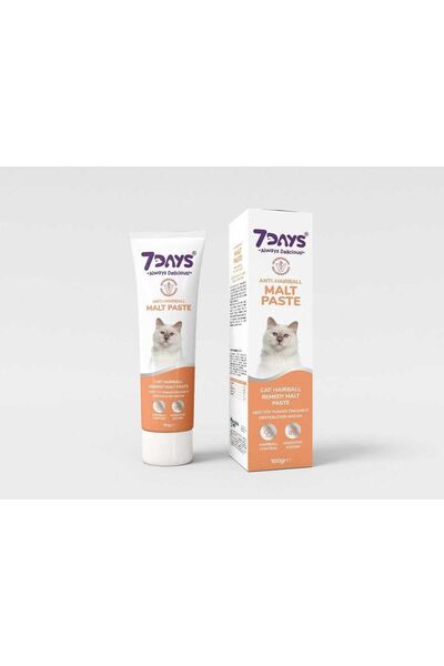 7DAYS 7 Days Anti-Hairball Malt Kedi Macunu 100gr (Tüy Yumağı Önleyici ve Tüy...