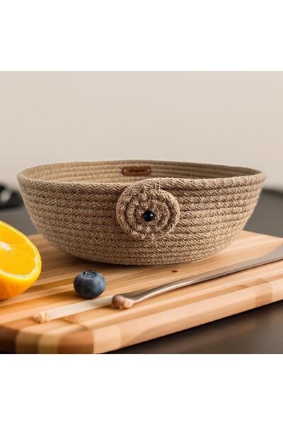 Bright3 سلة تنظيم الخوص - متعددة الأغراض، مصنوعة يدويًا، سلة الجوت، سلة خبز ا...