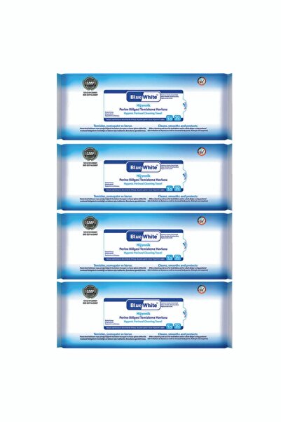 Bluewhite Blue White Perine Bölgesi Vücut Temizleme Havlusu-mendili 50 Li 4 P...