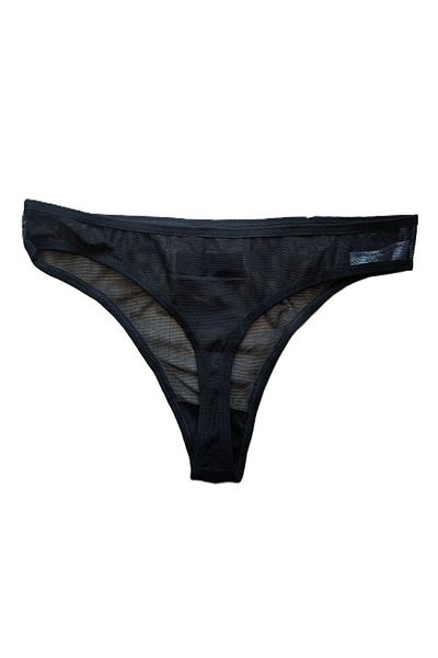 Vanilya Secret Black Tulle Thong - Breathable