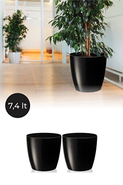 SERİNOVA Yakut Saksı 7.4 Lt Siyah 2 Adet Siyah