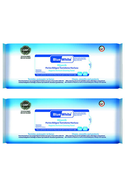 Bluewhite Blue White Perine Bölgesi Vücut Temizleme Havlusu-mendili 50 Li 2 P...