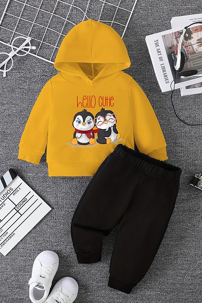 ADABEBEK New Season Hello Cute Penguin Patterned Baby Set - 22383