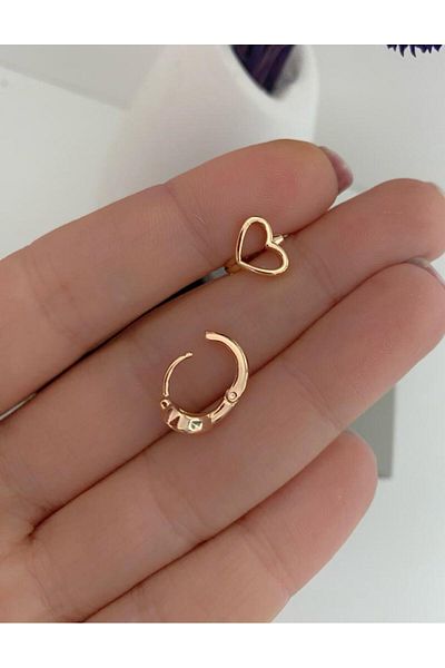 Arescollection surgical steel heart targus helix lobe compatible piercing earrings