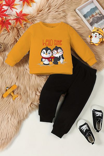 ADABEBEK New Season Hello Cute Penguin Patterned Baby Set - 22383