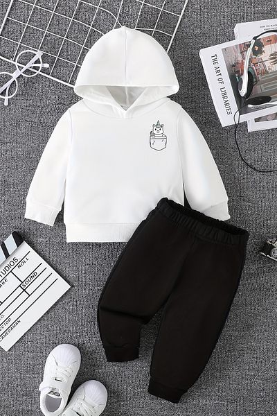 ADABEBEK Unicorn Printed New Season Baby Set - Pocket and Top Set 12680