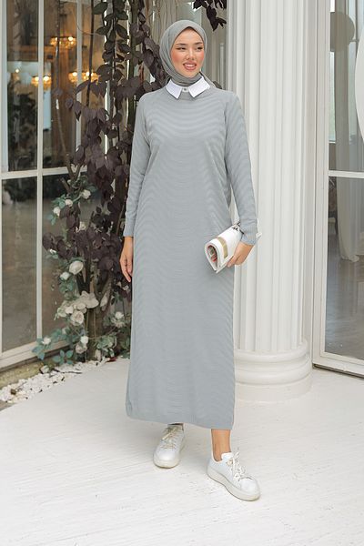 Pamuk Butik Γυναικείο Πλεκτό Φόρεμα με μοτίβο μεταφοράς