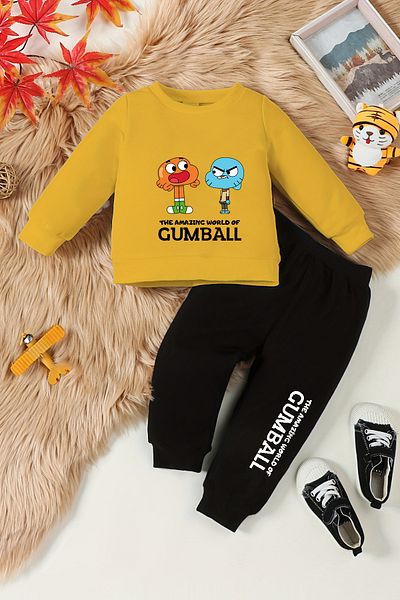 ADABEBEK New Season Gummbal Patterned Crew Neck Baby Set - 10253