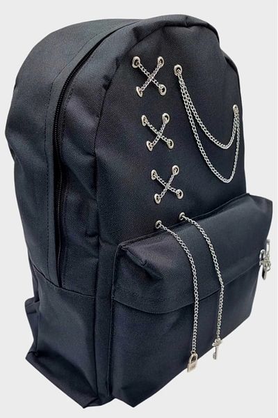 Uniquerrs Rucsac negru cu lanț unisex - Design special