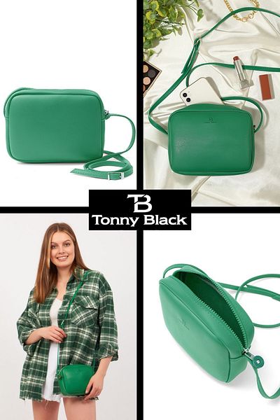 Tonny Black Mini Urban γυναικεία τσάντα - Τσάντα χειρός και ώμου μικρού μεγέθους με σταυρωτό ρυθμιζόμενο λουράκι και φερμουάρ