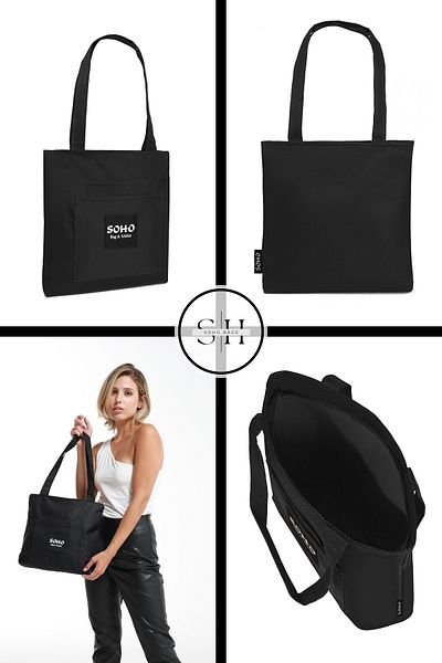 SOHO Waterproof Soft Cloth - Arm and Shoulder Bag with Pockets, 3 Compartments with Zipper