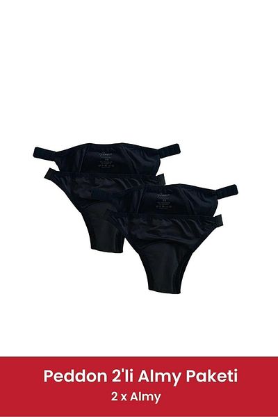 PEDDON Almy Konfor Model - Πακέτο Ευκαιριών 2 τεμαχίων, Super Absorbent Ultra Hygienic, Εμμηνορροϊκό εσώρουχο με ρυθμιζόμενο μέγεθος 2 τεμαχίων