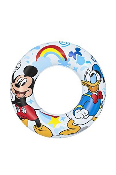 BESTWAY Mickey Desenli 56 Cm Simit, Çocuk Deniz Simidi - Mavi Su Dünyası