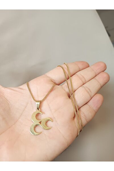 Herşey Nota Üç Hilal MHP Türk Milliyetçi Gold Renk 316L Paslanmaz Çelik Figür...