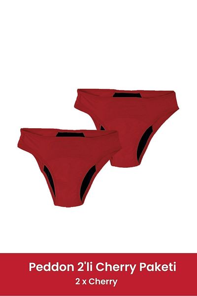 PEDDON Cherry 2-Pece Opportunity Pack Super Absorbent Ultra Hygienic στεγανό πλενόμενο εσώρουχο εμμήνου ρύσεως 2 τεμάχια