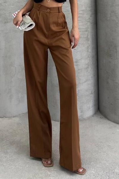 Mogi Butik High Waist Lycra Women's Palazzo Trousers - Pleated 3024