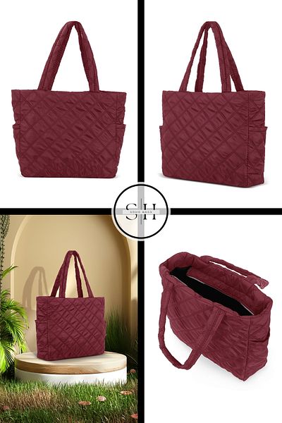 SOHO Waterproof Large Volume Pouf Shopper - Shoulder and Arm Bag for School and Sports