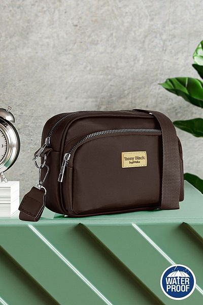 Tonny Black Original Women's Two-Eye Comfortable Column Strap Diagonal Adjustable Strap Waterproof Shoulder Bag
