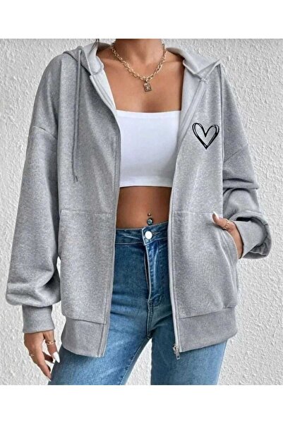 özcstore Black Mini Heart Cardigan