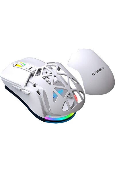 Genel Markalar Nexus Air V1 10000 Dpi Pixart PMW3325 Sensör Değiştirilebilir Kapak RGB Kablosuz Gaming Mouse Beyaz