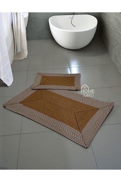 HomeTurko Σετ πατάκι μπάνιου Bohemian - γιούτα, πατάκι μπάνιου προίκας, δώρο οικιακής χρήσης