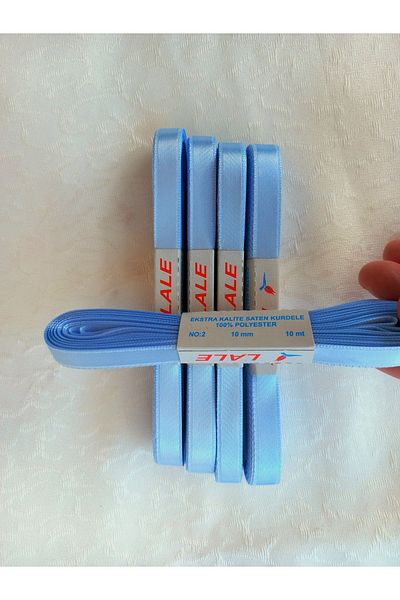 yörük tuhafiye Baby Blue 5 cm Satin Ribbon - 1 Ball Satin Ribbon (5 X 10 Mt = 50 Meters)