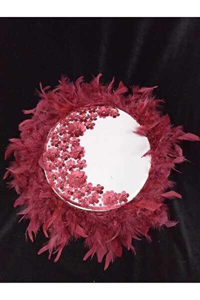 Isme Özel Kına Tefi Otriş Süslü Tüylü Deri Tef Vurmalı Çalgı Def