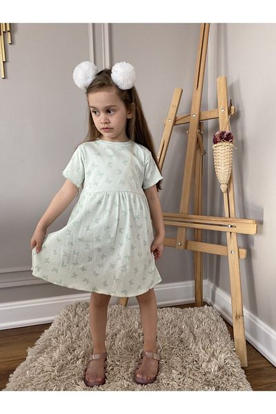 HAKNUR BabyAden Rochie din bumbac pentru bebelusi fetita din bumbac cu imprimeu fluture
