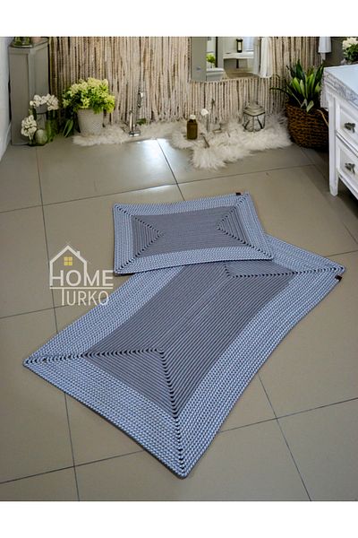 HomeTurko Σετ πατάκι μπάνιου Bohemian - γιούτα, πατάκι μπάνιου προίκας, δώρο οικιακής χρήσης