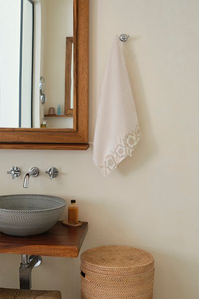 Nazik Home Πετσέτα μπάνιου Pearl Flower Lacy (90 x 150 cm)