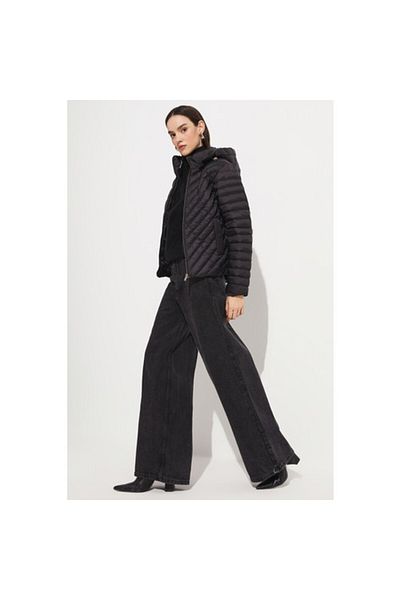 june Fiber Filled Hooded Coat Black