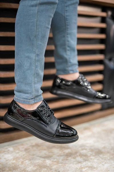 Weynes Ανδρικά μαύρα λουστρίνια ορθοπεδικά casual παπούτσια - WSB1062