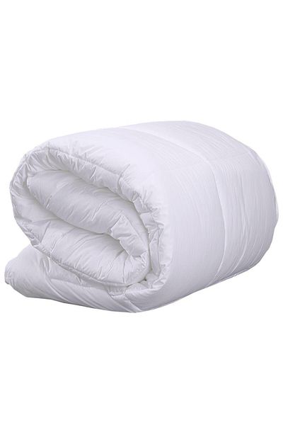 PRİVATE Single Pillowed Quilted Bed Duvet Cover Set Dowry Set 100% Cotton White Hotel Type 63 Wire