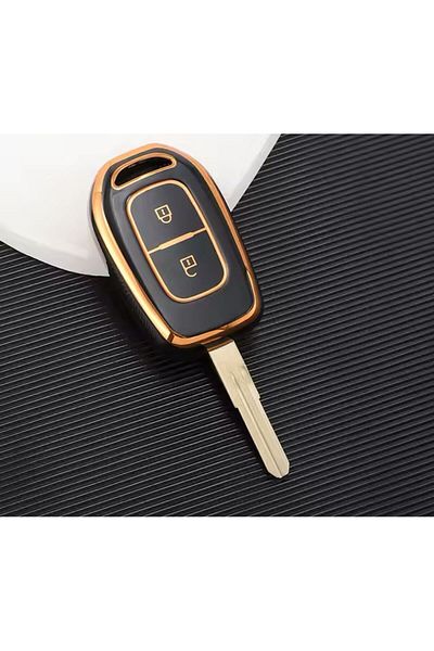 emii auto spare parts Renault Dacia Dokker Duster Logan Laguna Scenic Master Megane Twingo Husă cheie 2 butoane Negru/auriu
