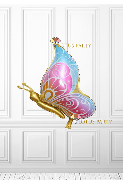 LOTUS PARTY Gold Butterfly Foil Balloon - Gold - Pink Butterfly Foil Balloon ...