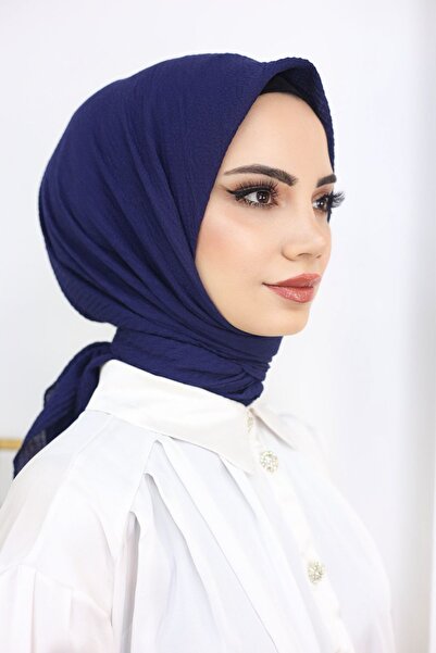 Huzurlu İpek Mio Caz Eşarp - Lacivert -