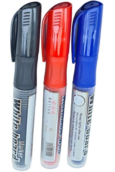 Mahi Max Tüplü 3'lü Byb Mavi Kırmızı Siyah Kartuşlu Beyaz Tahta Kalemi