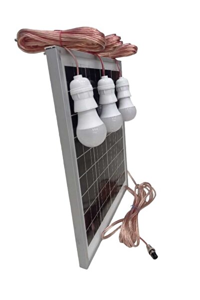 YÜZÜAK Taşınabilir Solar Sistem ( 3 Adet Lamba Aynı Anda 6 Saat Çalışır. Sınırsız Hızlı Telefon Şarjı )