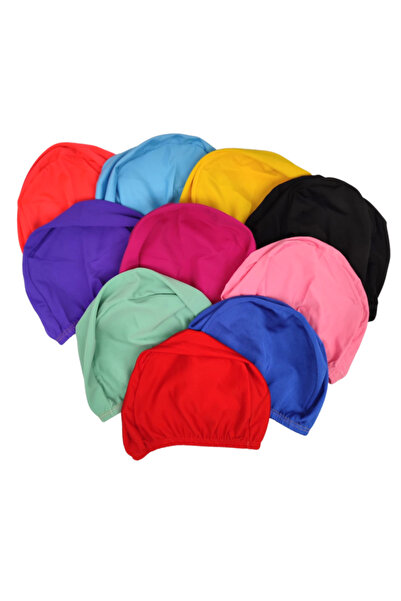 PRİVATE Karışık Renkli 100 Adet Esnek Kumaş Bez Havuz Bonesi Yüzücü Bonesi