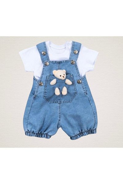 Temiz Baby Salopet Teddy Bear Jeans